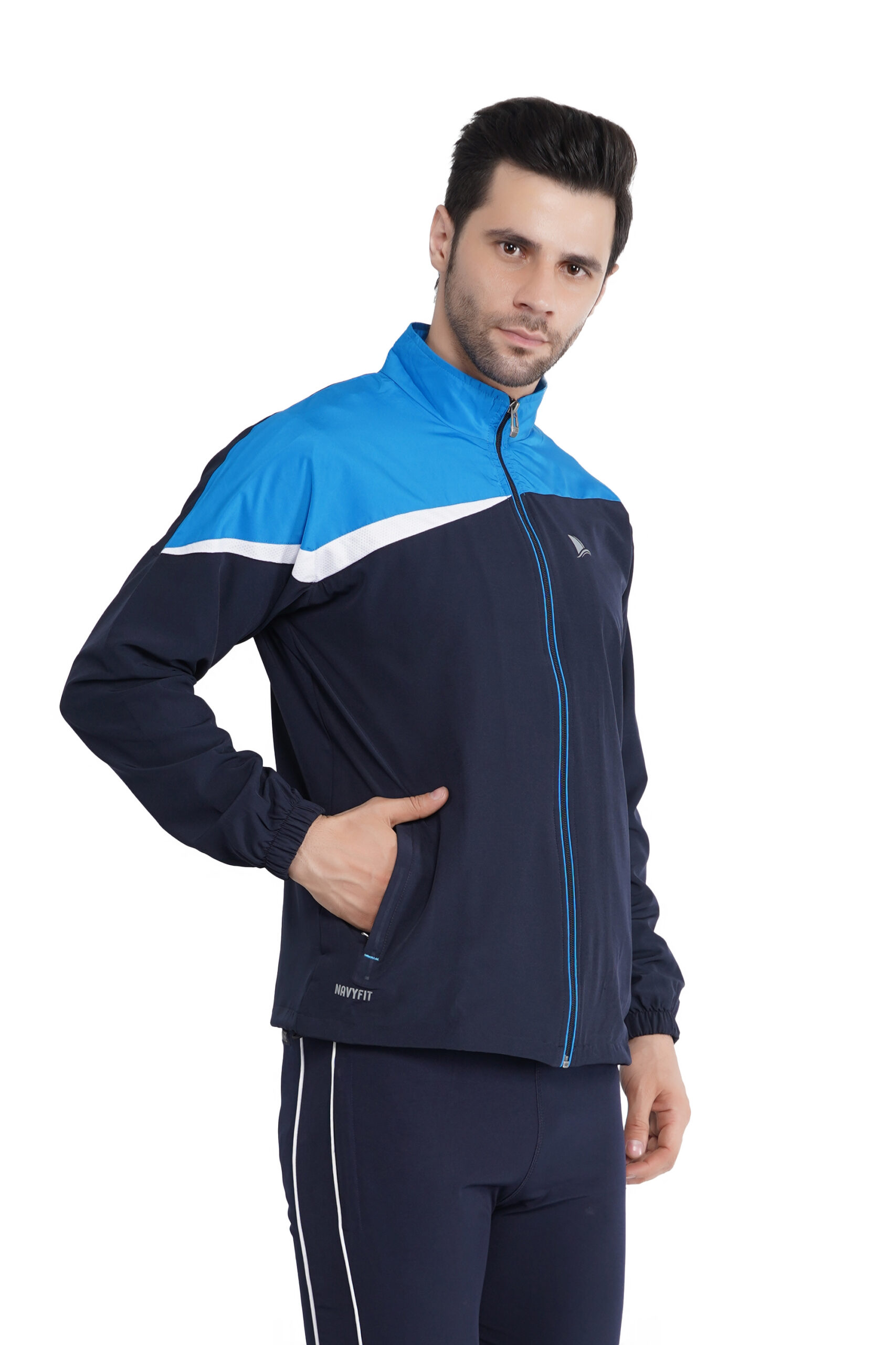 Buy NAVYFIT Fabrics Blue Tracksuit | NAVYFIT